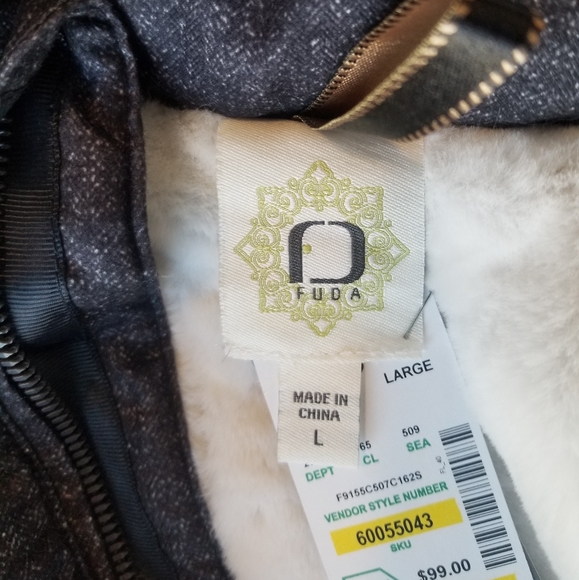 Fuda Gray NWT Vest with Removable Hood Size Large - Picture 9 of 10